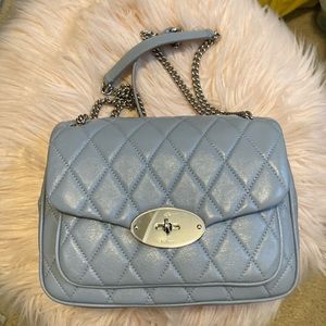 Small Darley Shoulder Bag in Cloud Quilted Shiny Calf Leather